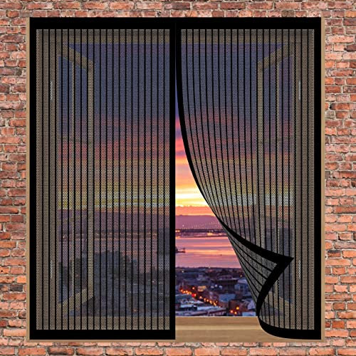 Fliegengitter Für Dachfenster 50 x 160 cm Fenster Mückengitter Kein Bohren Kinderleichte Montage Fenster-Fliegengitter Für Alle Fenster Bis, Schwarz