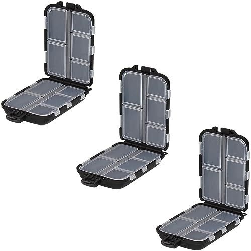 OKVGO 3pcs Fishing Tackle Box of Fishing Accessories Storage Organizer Box for Sea and Carp Coarse Fishing Lures Hooks Swivels Baits Beads Tube Sleeves Clips Size S Black