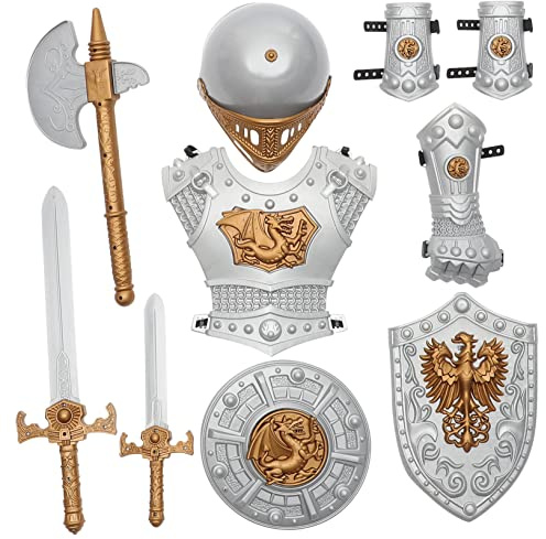 jojofuny 1 Set Ritteranzug Für Jungen Römisches Kostüm Kinderanzüge Für Jungen Ritter-Cosplay-Kostüm Reiterkleidung Ritterrüstung Ritterkostüm Für Cosplay Partykostüm