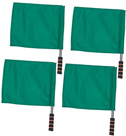 Kisangel 4stücke Schiedsrichterflagge Wehende Grün Mit Edelstahlmastflagge Für Sportevents Handsignalflagge Robust Und Langlebig Schiedsrichterflagge Mit Passendem Fahnenmast Für Gute Sicht