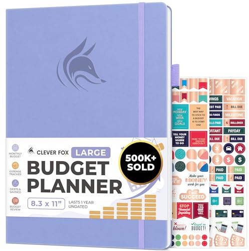 Smart Fox Budget Planerare - Expense Tracker Notebook. Månatlig budgeteringsorganisatör, finansiell loggbok och kontobok, fakturaspårare, A4 (lavendel)