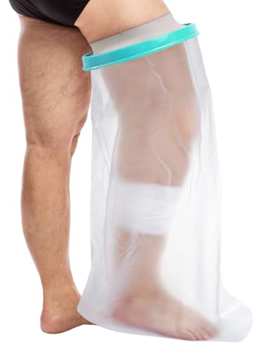 WenYa Adult Leg Cast Cover for Shower, Plaster Cast Waterproof Cover Full Leg with Sealing Ring, Reusable Cast Bandage Shower Protector for Leg Injured Adults Shower, XL