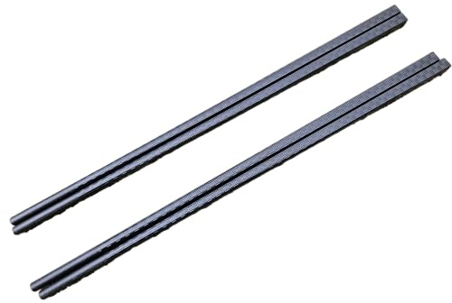 Fat-catz-copy-catz 2X Pairs Black Alloy Chopsticks Anti-Slip Durable Authentic Chinese Korean Japanese Chocksticks 24cm Length
