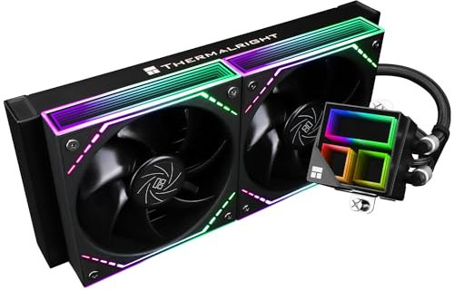 Thermalright Frozen Infinity 240 Black Liquid CPU Cooler,Double PWM Fans with 2000RPM,Desktop CPU Aio Cooler,for AM4/AM5&Intel LGA1150/1151/1200/2011/1700/1851,Infinity Mirror PC CPU Water Cooler
