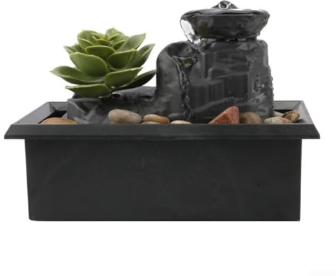 SPORTARC Fontaine intérieure en cascade, fontaine d'eau de table, éléments d'eau d'intérieur, fontaine de table, fontaine d'eau, ornements à écoulement créatif pour décor de bureau (C)