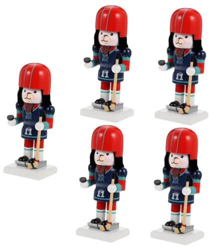 TOPBATHY Lot De 5 Casse-Noisettes Uniques en Bois pour Noël Décoration pour Fêtes Et Maisons