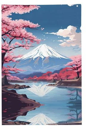 Bandiera del Giappone Monte Fuji, 6,1 x 0,9 m, stile striscione con asta, resistente e durevole, per esterni e interni (palo non incluso)