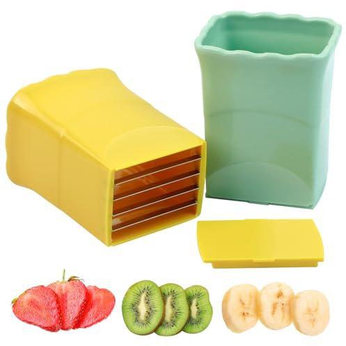 Coupe Tomate,Coupe Fruit,Trancheuse à Fruits pour Couper les Fraises, Les Raisins, Les Bananes, Les Fruits et Les Légumes.Acier Inoxydable Coupe Legume,2PCS