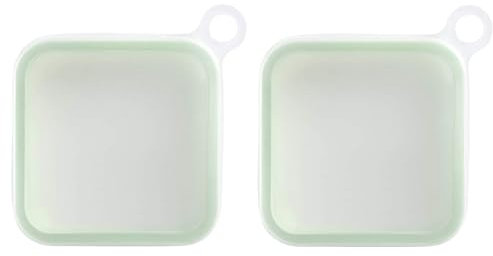 Set di 2 contenitori per alimenti in silicone, adatti ai viaggi, con coperchio, soluzione per la conservazione del pranzo, per scuola o lavoro