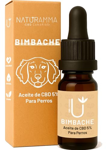 Naturamma Aceite CBD para Perros | Calmante Natural contra ansiedad, estrés y Dolor Articular | Relajante para Perros sin THC | Suplemento Vegano 5% CBD | CBD para Mascotas