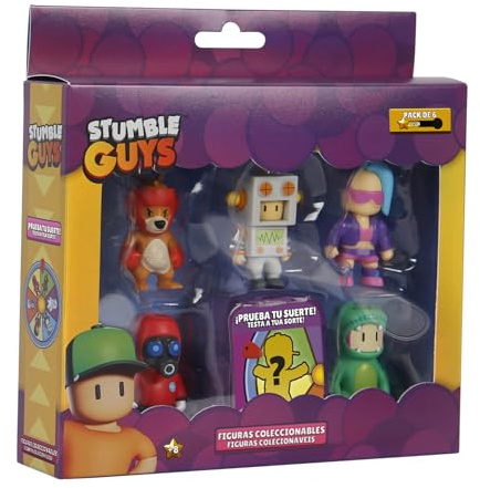 Bizak Stumble Guys 64112260-2 Lot de 6 Figurines d'action épiques, Personnages à Collectionner, Licence Officielle du Jeu vidéo de démolition, Fans pour Adultes et garçons et Filles de Plus de 8 Ans