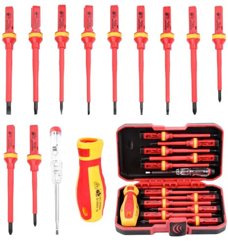 Lot de 13 tournevis VDE, kit d'outils électriques, tournevis magnétiques pour le montage et le démontage d'appareils électriques