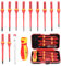 13 Pezzi Set Cacciaviti Professionali, Cacciaviti Elettricista Includere Cacciavite a Stella, 1000 V Kit Cacciaviti Isolati, per Riparare Automobili, Computer, Telefoni Cellulari