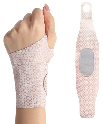 Zimoer Protège Poignet Respirant, Support de Main, Elastique Sangle de Compression de Poignet Réglable Unisexe, pour Mains Droite et Gauche (Rose)