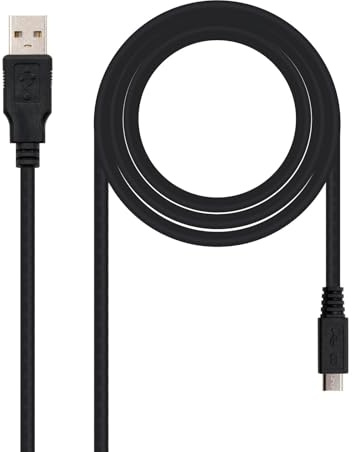 PRENDELUZ Câble USB 2.0 type A/M vers Micro USB B/M, 1,8 m, idéal pour charger des appareils et transférer des données rapidement et efficacement.