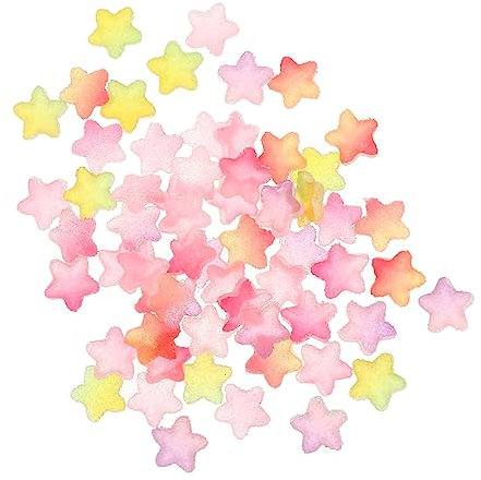 Housoutil 60stücke Resin Sternanhänger Mix Farbverlauf Diy Bastelperlen Für Handyhülle Deko Schmuckherstellung Leichtes Harz Zubehör Geschenkidee Kreatives Basteln