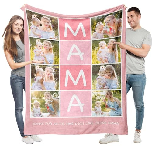 Easycosy personalisierte Decken für Paare Geschenke Benutzerdefinierte Bild, Foto Decke für Freundin Frauen Männer zum Geburtstag Anniversay Muttertagsgeschenk für Mama