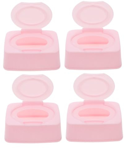 Sosoport Feuchttücherbox mit Praktischem Klappdeckel 4 Stück-pack aus Pp und Reisefreundlichem Design für Babys für Badezimmer und Persönlichen Gebrauch
