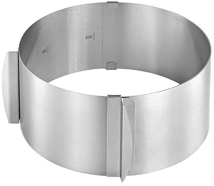 YZWHKJ Moule Charnière,Moule Gâteau Moule à gâteau réglable en Acier Inoxydable, Anneau télescopique de 6 à 30 cm, avec échelle, antiadhésif, for Mousse, ustensile de Cuisine