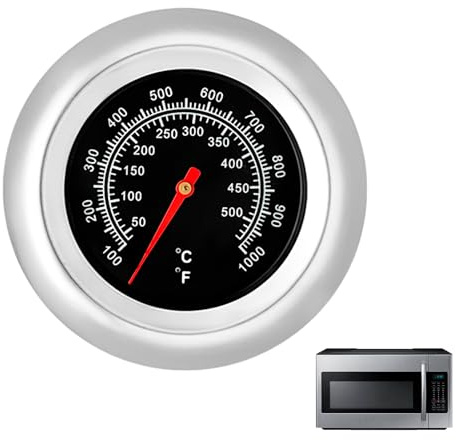 Thermomètre de Barbecue en Acier Inoxydable Ø 7,5 Cm, Thermomètre four À Pizza Intégré, Spécial Cuisson Au four 100°F À 1000°F, Accessoire Inox Fumoir Grill Rôtissoire