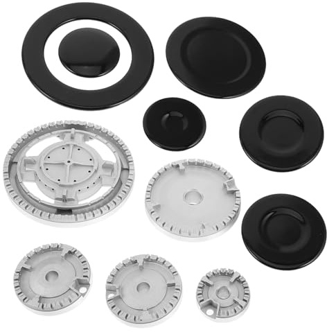 NUOBESTY Capuchons de Brûleur de Cuisinière Encastrés Compatibles Couverture Métallique Remplaçable pour Plaque de Cuisson à Gaz Installation Sécurisée et Chauffe