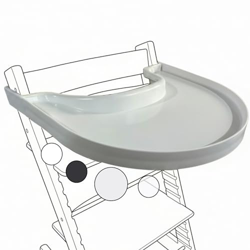 Hochstuhltablett für Stokke Tripp Trapp – Grau– Kein Baby-Set erforderlich. Saugnapf-Oberfläche. Zum Aufstecken. BPA-frei.