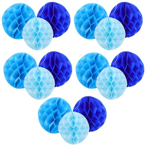 NUOBESTY 15 Boules en Papier de Soie Alvéolé Colorées – Décoration Murale et Centres de Table pour Fête Mariage Shower – Taille 15Cm 20Cm