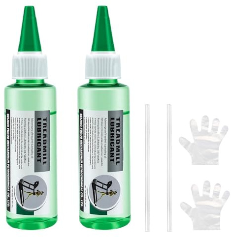Silikonöl Laufband Öl 120ml, Reines Silikon Laufbänder Schmiermittel | Treadmill Laufbandöl für Fitnessstudios Laufband und Sportgeräte, 20.3 cm lange Tuben x 2 + 10 Handschuhe