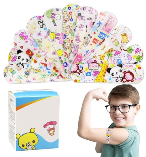 Curitas para Niños - 120 Piezas de Vendajes Autoadhesivos, Impermeables y Transpirables, con Divertidos Diseños para el Cuidado de Heridas