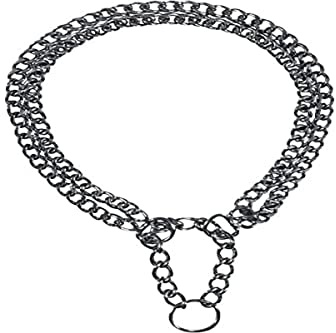 TRIXIE pull-stop chain collar size S-M: neck circumference 13,75 inches /0.8 inches – durable chain dog collar for small to medium-sized dogs, chrome-plated, easy to Clean, 2241