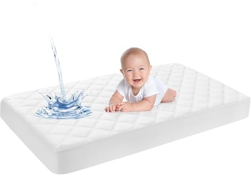 Yoofoss Matratzenschoner, wasserdicht, für Babys, 50 x 90 cm, Spannbetttuch, verstellbar, Matratzenschutz, abnehmbar, waschbar, für Wiege