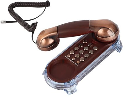 VBESTLIFE Festnetztelefon, Retro Telefon mit antikem Design für Hotel oder Haus usw(Rotkupfer)