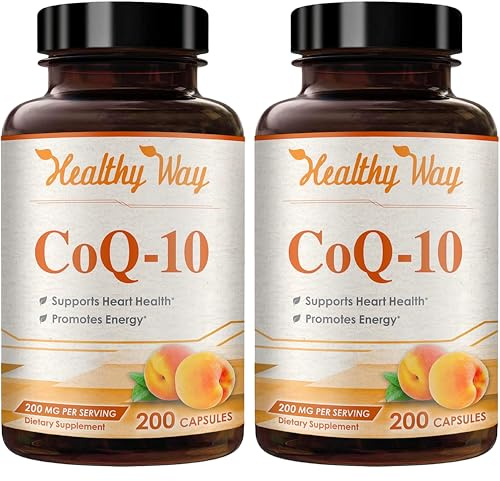 Coenzyme Q10 200mg CoQ10 Supplement - Once Daily Coq 10 200mg Powder Capsules for Healthy Heart Antioxidant and Energy Support - Non-GMO Quick Absorption Ubiquinone Q10 Coenzyme (400 Servings)