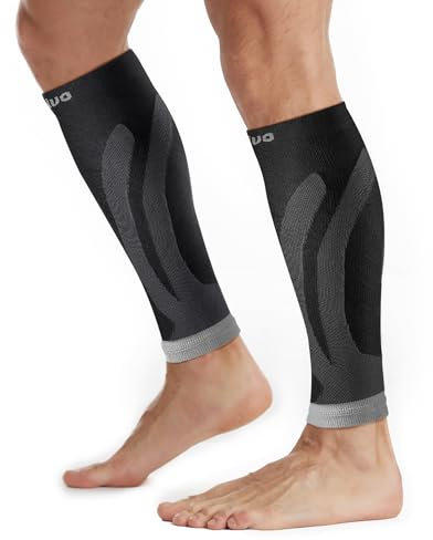 CAMBIVO 2 Pairs Calf Compression Sleeve Men & Women, Shin Splints Support and Calf Support Sleeves, Compression Leg Socks for Running Sports, Flight, Hiking,Cycling