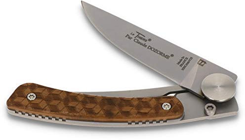 Claude Dozorme - Le Thiers Nature Nid d'Abeilles - 10 cm Taschenmesser - Griff Eiche - Clip - Liner Lock Klingenarretierung - Edelstahl matt