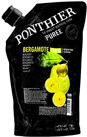 Food-United BERGAMOTTEN PÜREE Zitrus-Frucht-Püree von Ponthier 4x 1KG für Frucht-Smoothie-Bowl-Sorbet-Quark-Joghurt-Shake-Müsli ausgewähltes Obst höchster Qualität reif geerntet