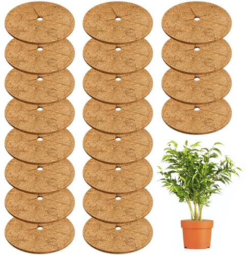 Legigo Coconut Fibers Tree Mulch Ring Mat- Natural Coco Coir Tree Protection Weed Mats for Cypress, Landscaping, Tree Disc Plant Cover, Soil Cover for Indoor Outdoor Plants… (11.8in-20pcs)