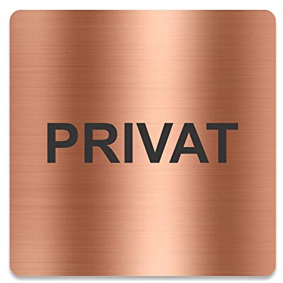 Blacked LaserTEC Leitsysteme - Acryl Schild - Eckig 12 x 12 cm - Selbstklebend - Kupfer gebürstet - Metall-Optik - UV beständig - Für Innen und Außen (Privat)