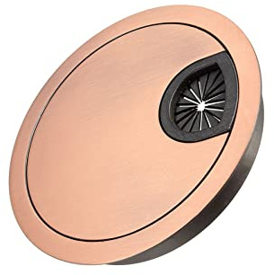 METALLIXITY Cable Cord Grommet (80mm/3.15) 1Pcs, Zinc Alloy Round Cable Hole Cover Wire Organizer - for Home Desk Cable Wire Management, Red Bronze