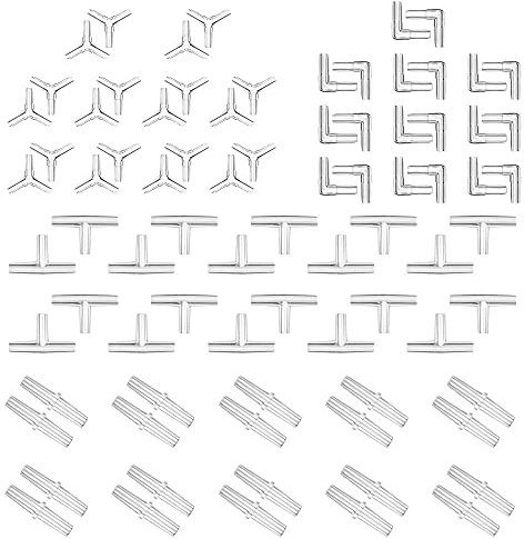 Dadabig 80 Stück Aquarium Schlauchverbinder, Fish Tank Luftschlauch Adapter I/L/T/Y Förmige Schlauch Verbinder Kunststoff Luftventil Anschluss Luftpumpe Zubehör Airline Schläuche Verbinder (4 Arten)