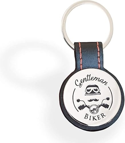 Gentleman Biker Porte-Clés Motard Moto Simili Cuir Noir