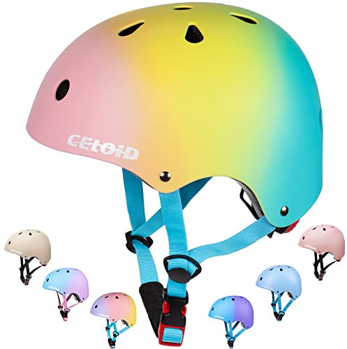 CELOID Kinderhelm - Pink-Blau, Multi-Sport, Unisex, Jungen, Mädchen, 8-15 Jahre, Medium, Adjustable, Radfahren, Skateboarden, Outdoor