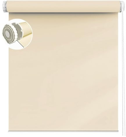 Seitenzugrollo für Fenster und Tür 40 x 110 cm Hitzeschutz und Sichtschutz Fensterdecor Sichtschutz-Rollo Inkl Montage-Teile, für Schlafzimmer, Küche, Beige