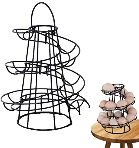 Kongou Porte-Oeufs en Métal, Distributeur D'oeufs en, Support Créatif pour Oeufs en, Organisateur De Rangement D'oeufs en Métal en, Convient pour 12-18 Oeufs