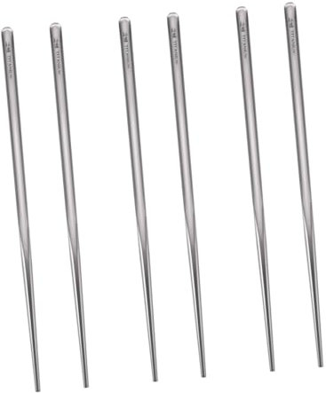 DEARMAMY Lot De 3 Réutilisables En Alliage De Titane Solides Et Légères 6 X 225 Mm Pour Le Camping Les Sushis Les Nouilles Et Le Riz