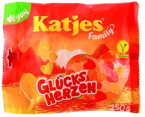 Katjes Family Glücksherzen Fruchtgummi vegan, 22er Pack (22 x 250g)