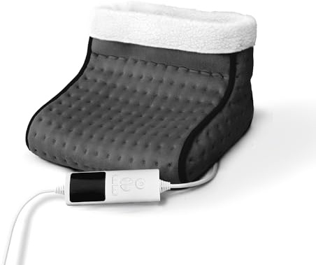 Scaldapiedi Elettrico Wintem Deluxe: Calore Veloce 100W con 3 Temperature, Timer & Telecomando - Fleece e Lana Lavabili, Certificazione Italiana