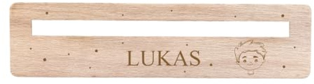 minimutz Lesehilfe Kinder 1. Klasse Holz - Personalisiertes Lesezeichen mit Name - Lesestreifen Lineal mit Lesefenster Schulkind - Hilfe bei Legasthenie Lesen Lernen Mädchen