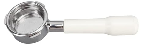 Lwuey Porte-filtre sans fond à 3 oreilles, 58 mm en acier inoxydable avec triple verrouillage amovible, poignée antidérapante, accessoires pour machine à café expresso, café, barista, outil pour usage