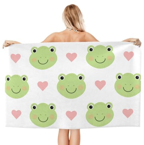 Herren Damen Saunatuch Süßer Frosch Badetücher Erwachsene Microfaser Handtücher Kinder Badetuch Groß Für Strand Schwimmen Sport